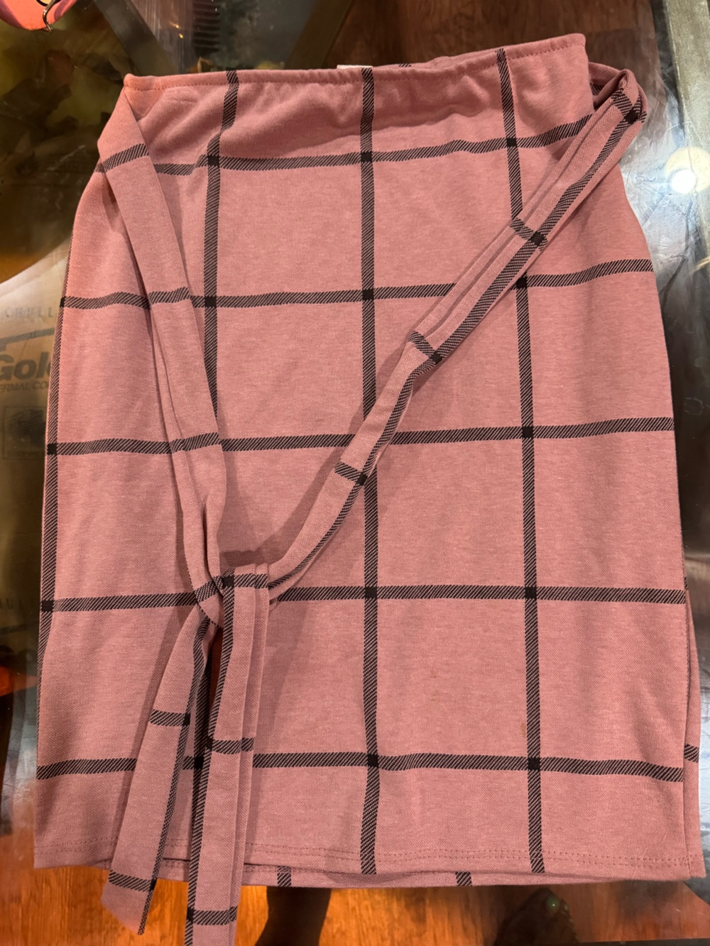 Rainbow Pink Plaid Wrap Skirt
